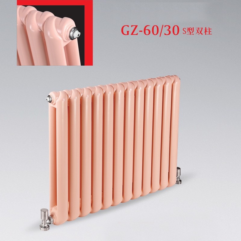 家庭用暖钢制60x30S型双柱散热器可定制 壁挂式暖气片