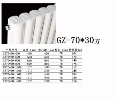 GZ-70<em></em>x30方散热器  