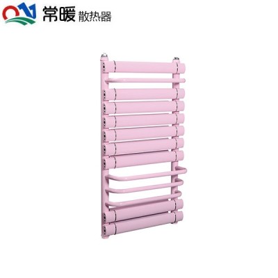 铜铝复合扁管背篓散热器（粉色） 壁挂式卫浴暖气片