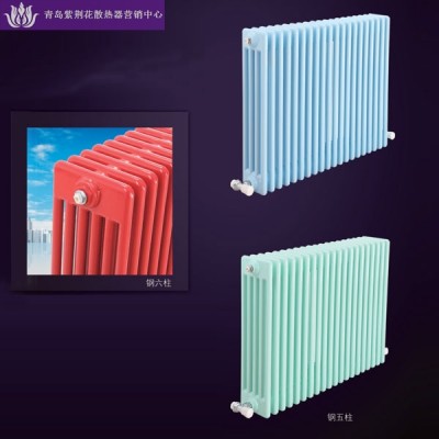 青岛紫荆花暖气片厂家批发家用采暖钢制柱式散热器